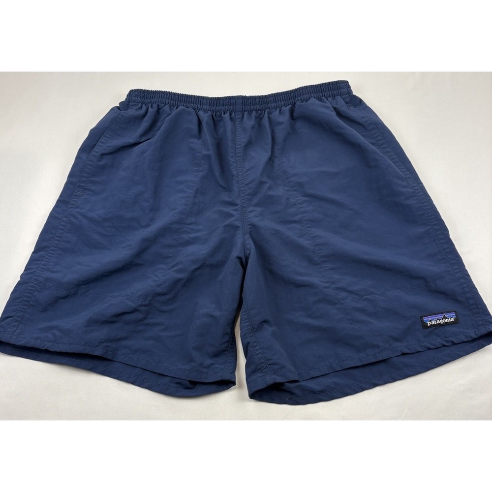 Patagonia Shorts Mens Medium Blue Lined Swim Trunks Pockets Quick Dry 6" Inseam